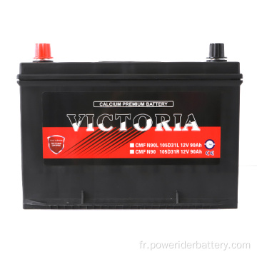 12V 90AH 105D31L MF Batterie de démarrage de voiture au plomb-acidité